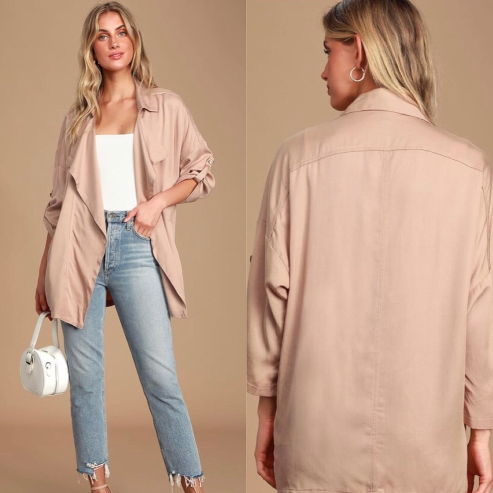 Lulu’s Lucky Break Blush Oversized Jacket